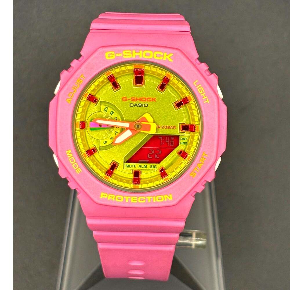 Casio G-Shock GMA-S2100BS-4A Pink Green Analog Digital Women’s Watch